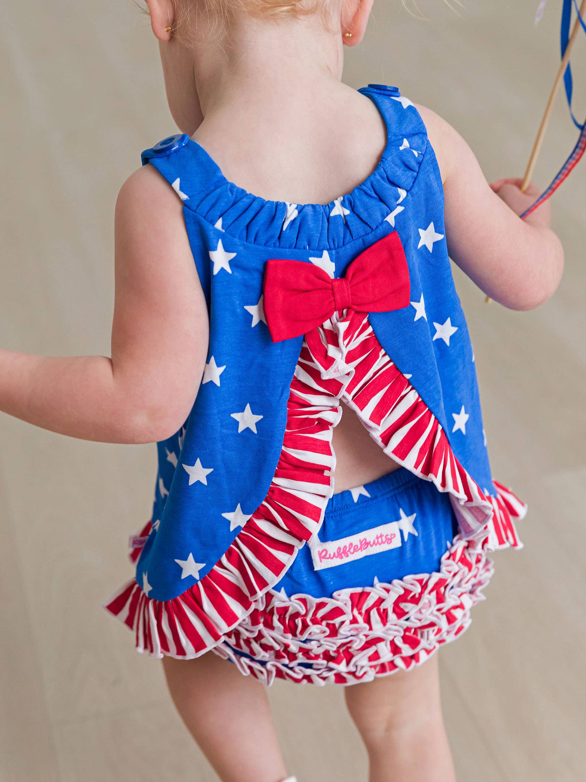 Baby Girls Stars & Stripes Knit Swing Top & Bloomer Set