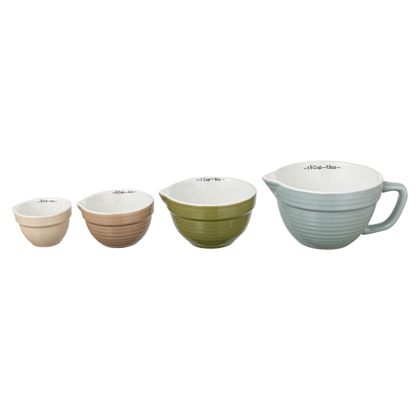 Stoneware Batter Bowl Measuring Cups Set