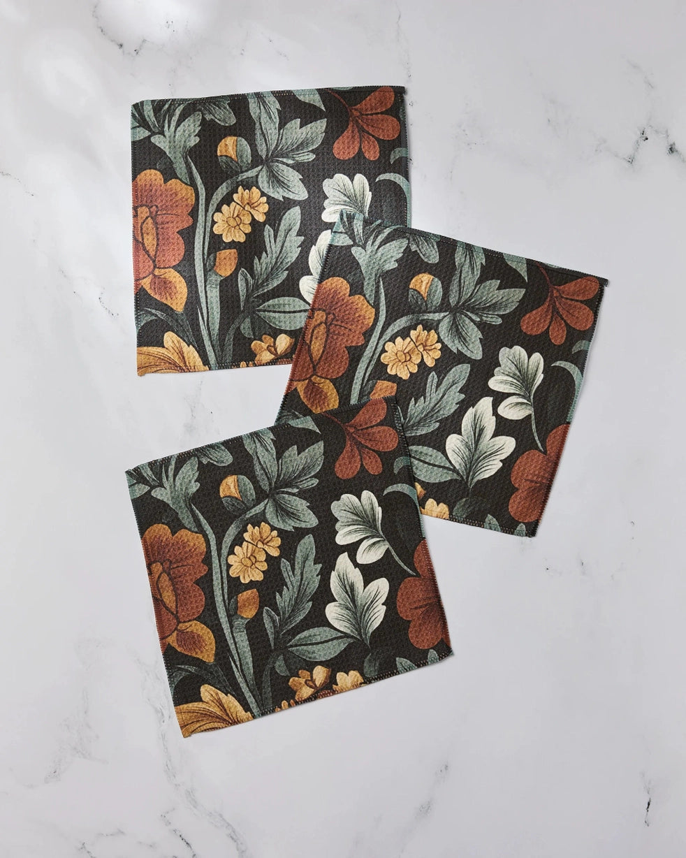 Classic Floral Dishcloth Set of 3