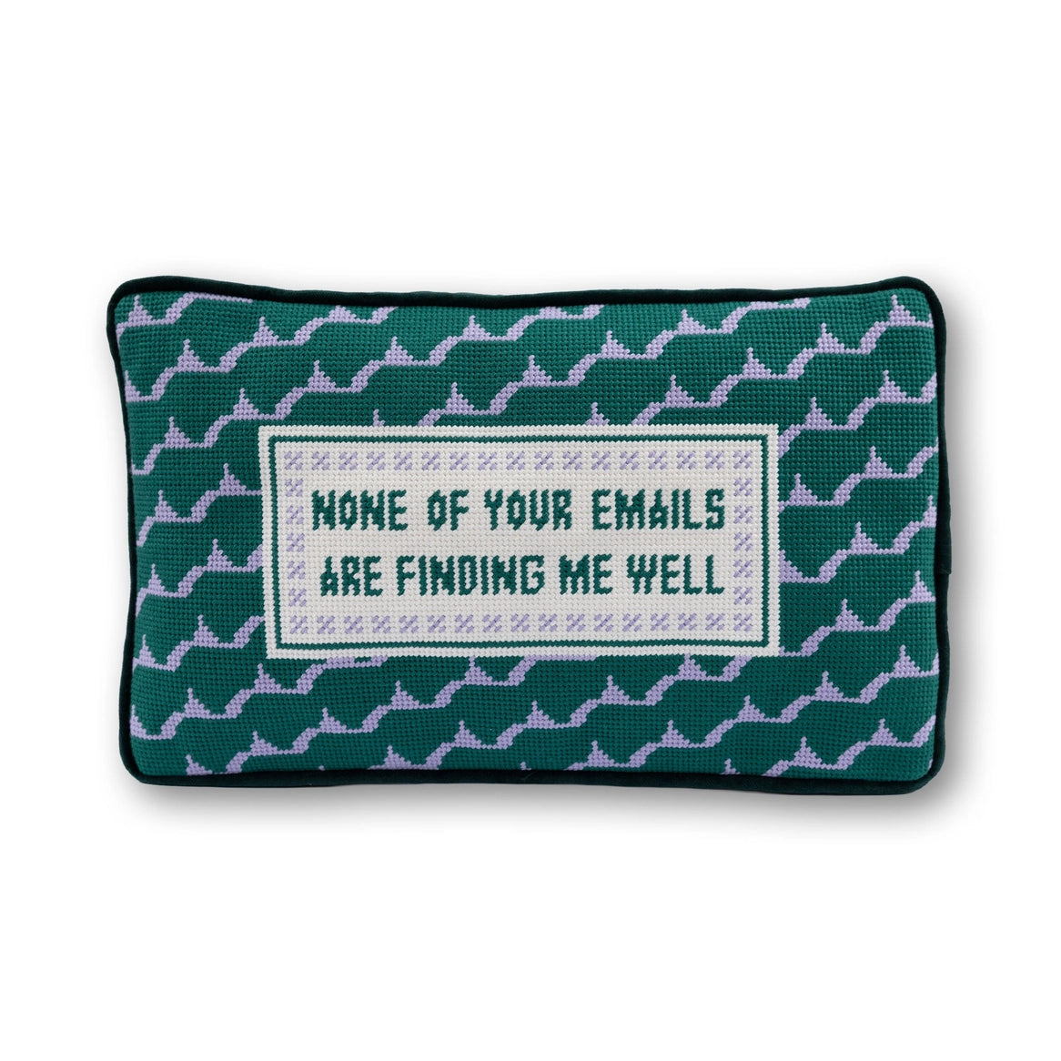 Emails Finding Me Needlepoint Pillow