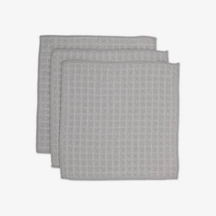 Stone Waffle Luxe Washcloth Set of 3