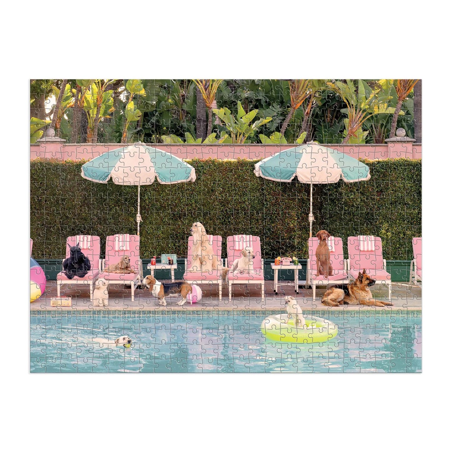 "The Dogs at the Beverly Hills Hotel" Double-Sided Puzzle by Gray Malin