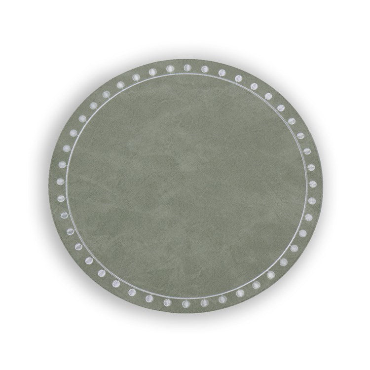 VIDA Round Embroidered Dots 15.5" Round Placemats