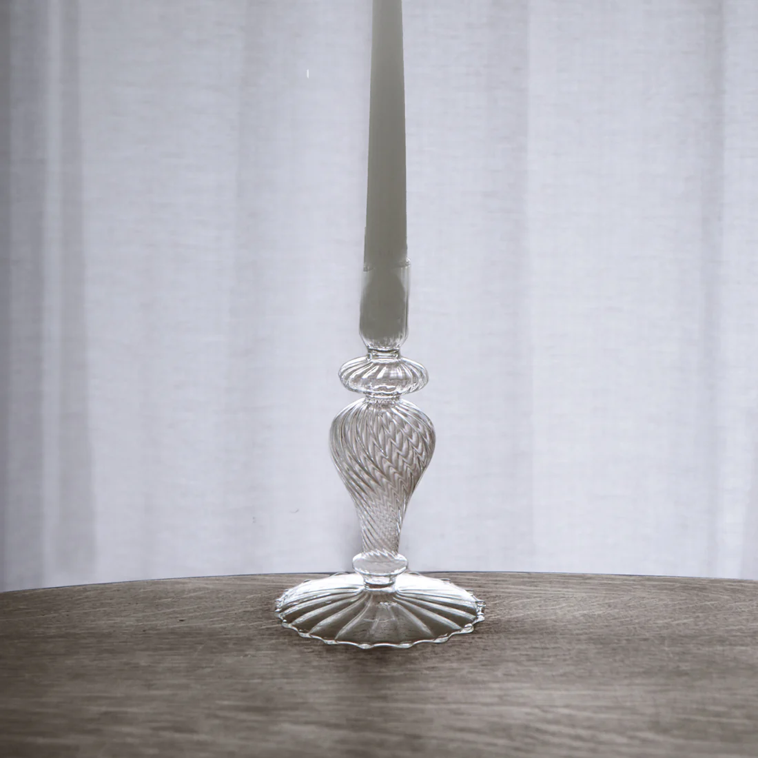 GLASS Cambridge Daphne 8.5" Candlestick Holder Set of 2 (Clear)