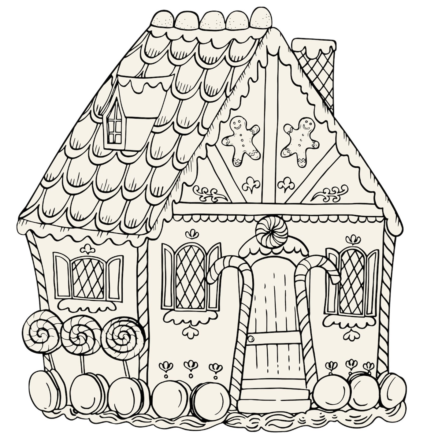 Die Cut Gingerbread House COLORING Placemat