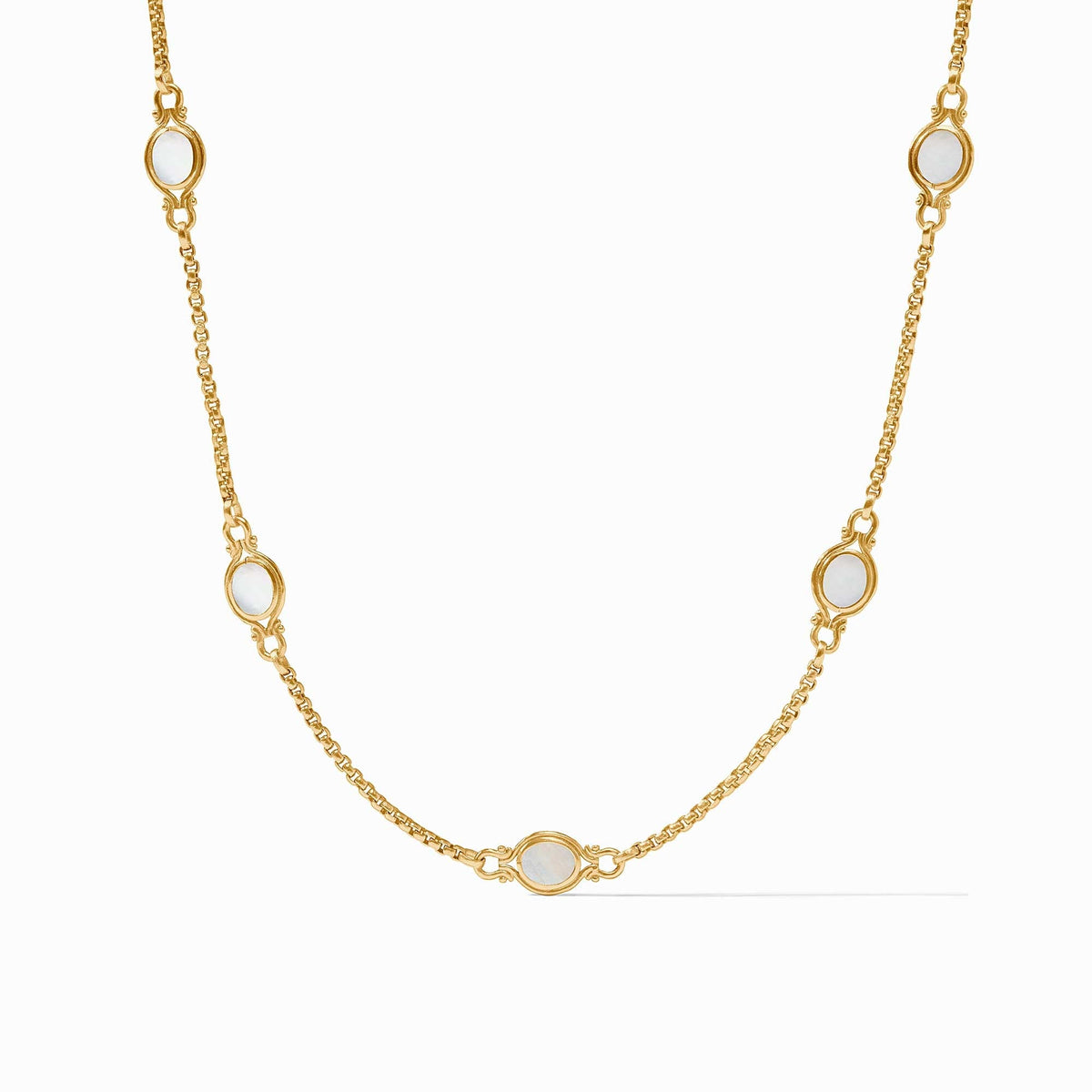 Saratoga Stone Station Necklace - Mother of Pearl