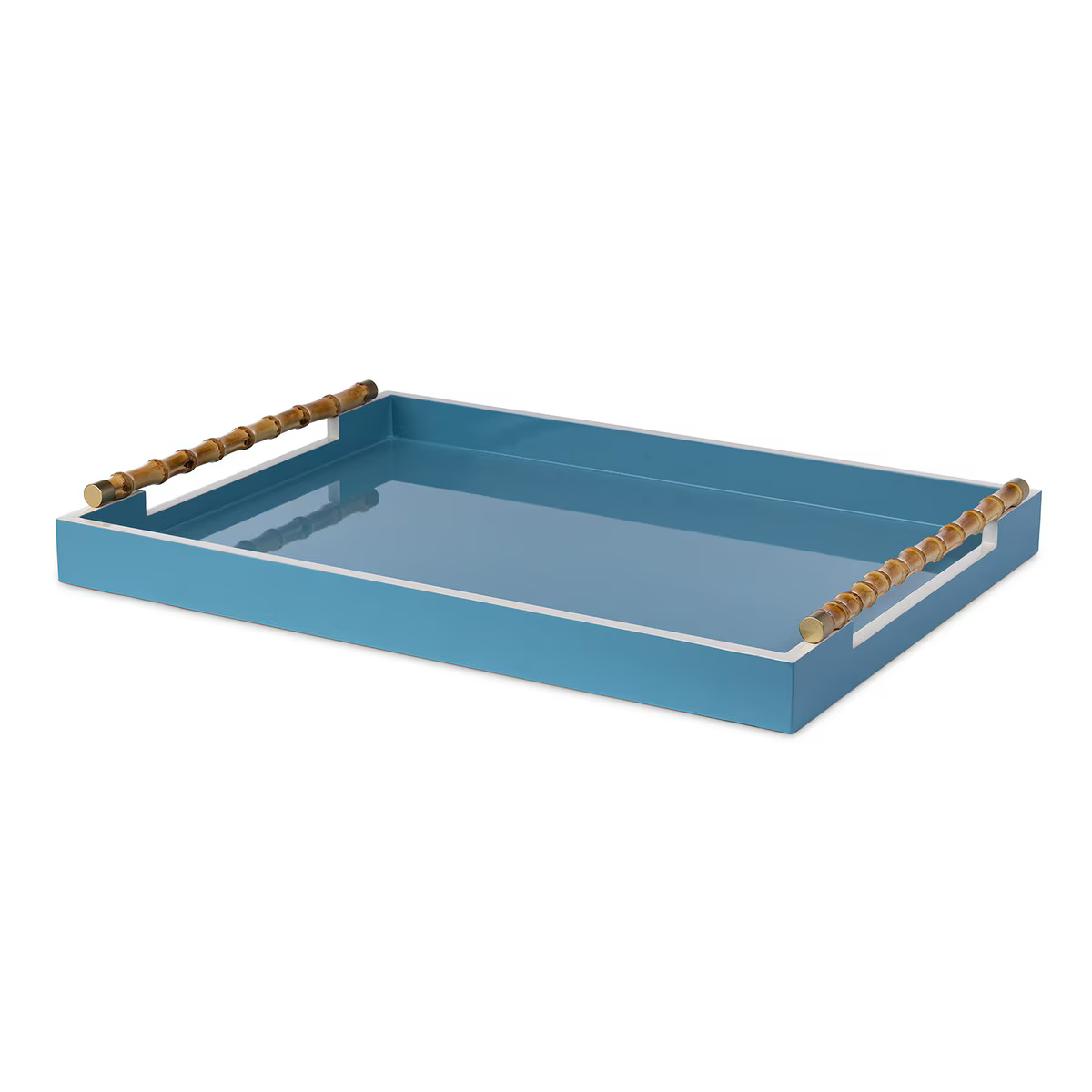 Coco Cay Lacquered Tray with Bamboo Handles