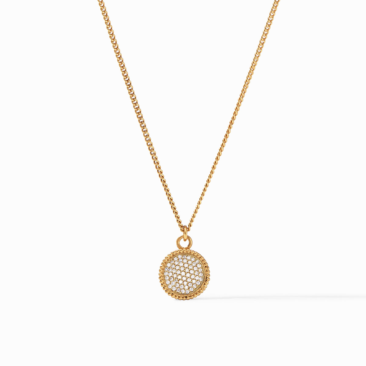 Fleur-de-Lis Solitaire Necklace - Pavé Cubic Zirconia