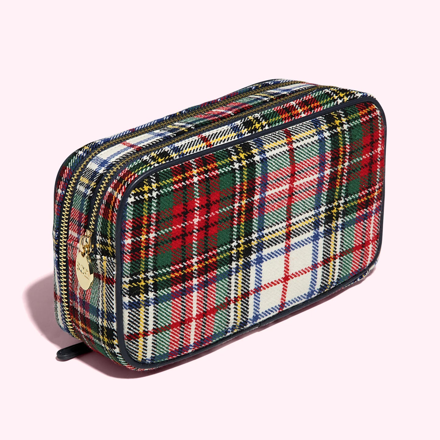 SCL Christmas Plaid Double Zip Pouch