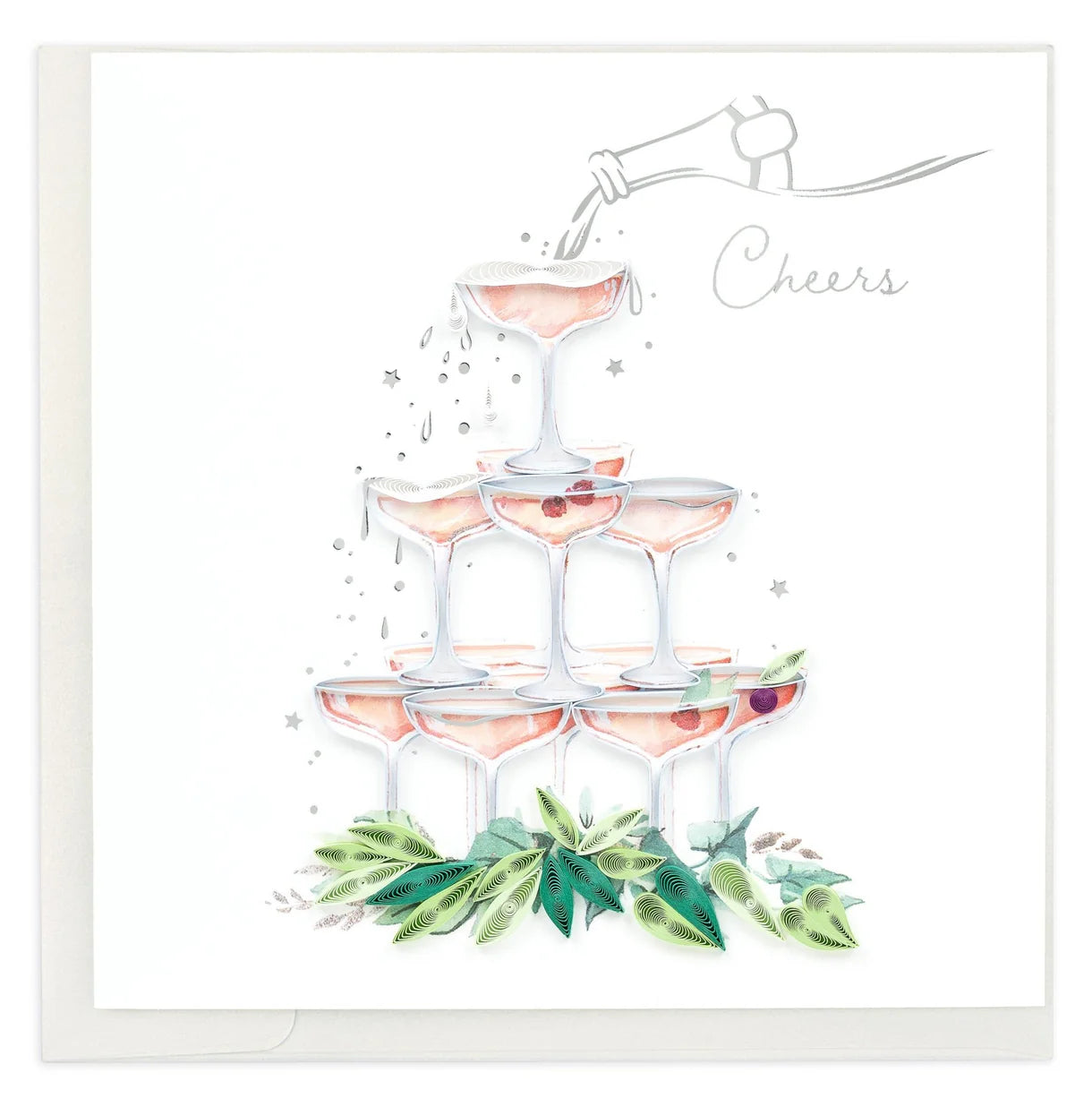 Quilled Champagne Tower Greeting Card