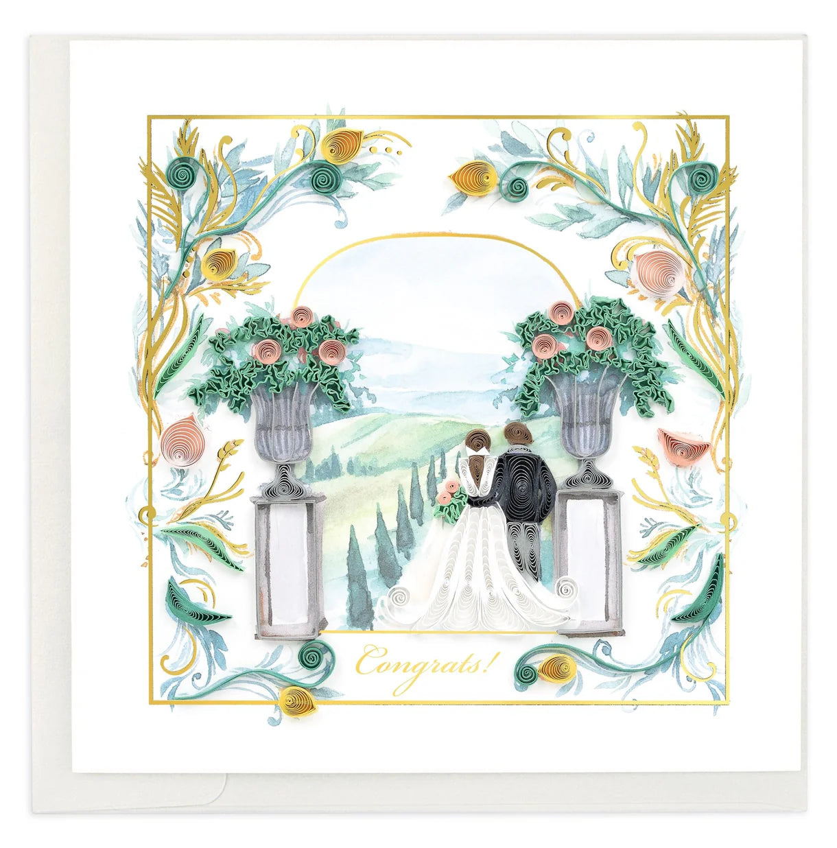 Quilled Tuscan Wedding Greeting Card