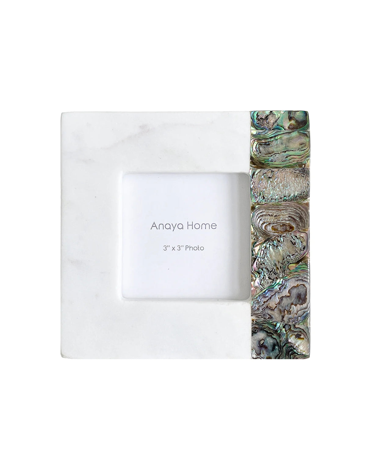 Rainbow Pearl White Marble Picture Frame (3x3)