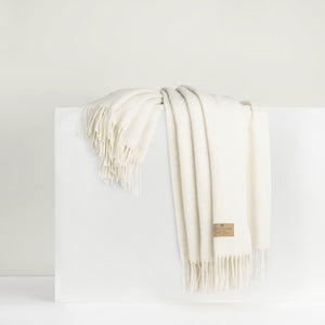 Ecru Juno Cashmere/Lambswool Throw