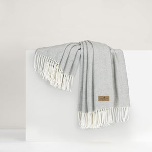 Light Gray Italian Herringbone Throw