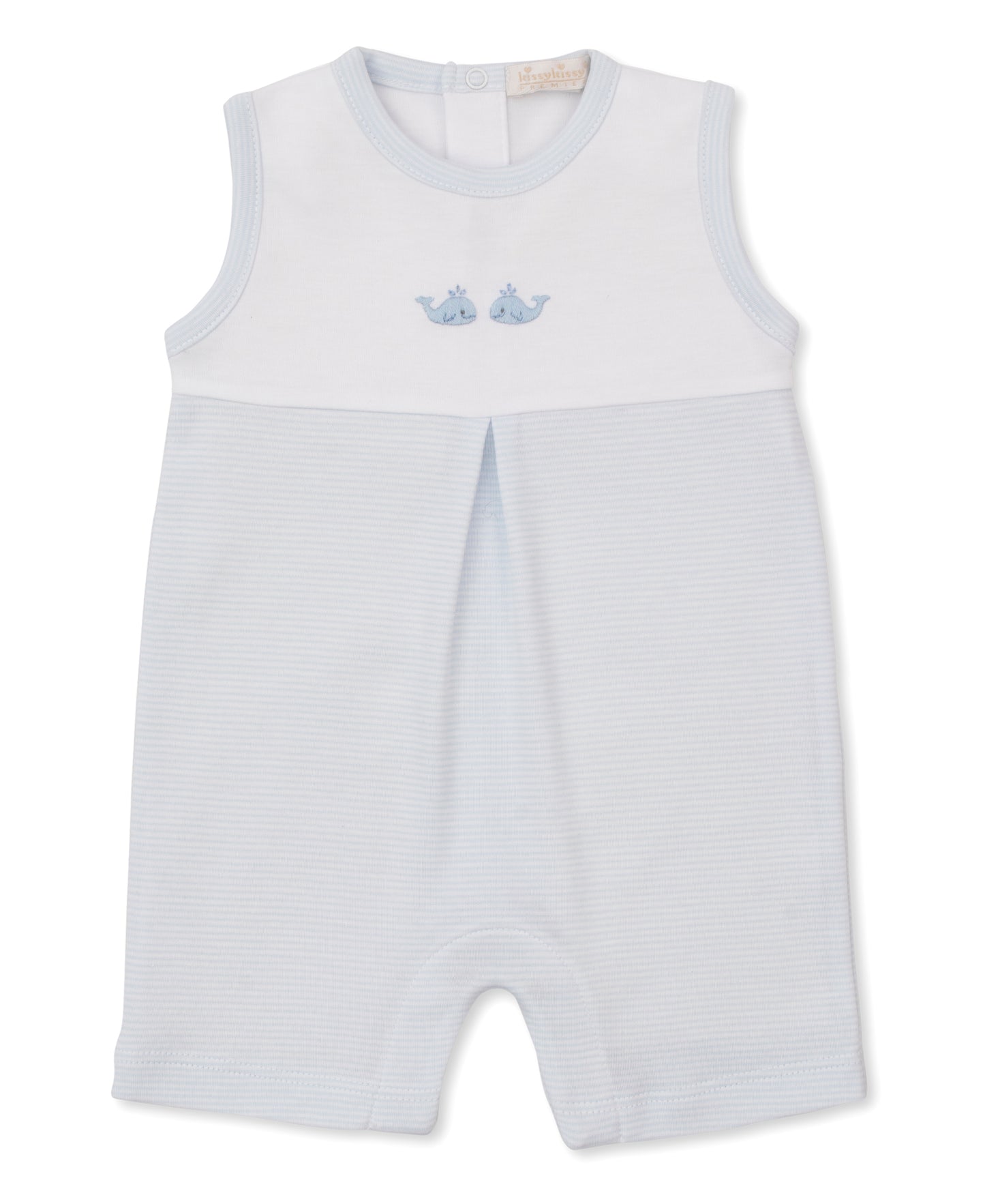 Light Blue Sleeveless Play w/ Hand Emb Str - SCE Crabs & Whales