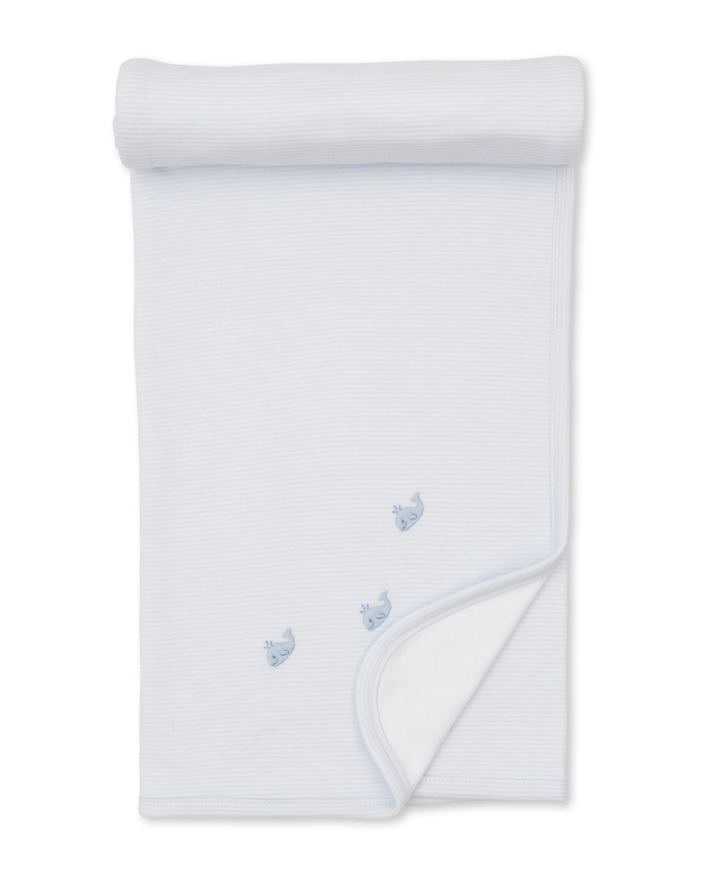 Light Blue Blanket w/ Hand Emb Str - SCE Crabs & Whales