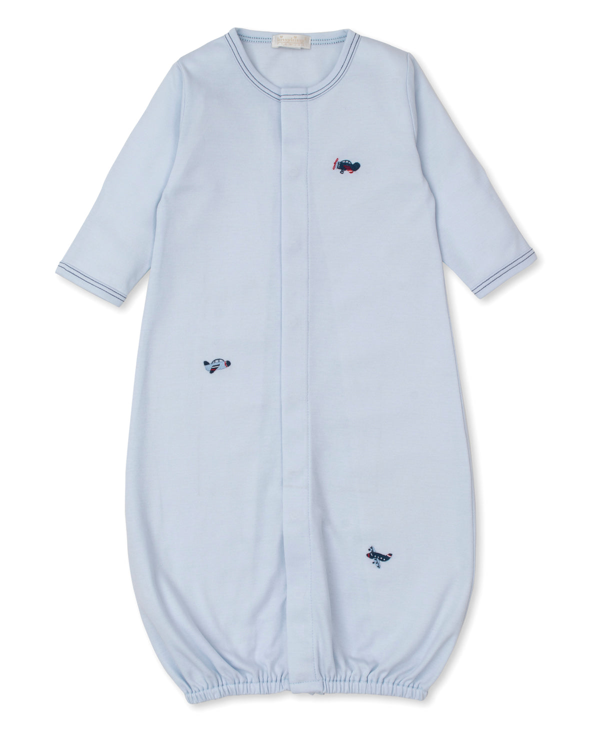 Light Blue Sky-High Planes Hand Embroidered Converter Gown