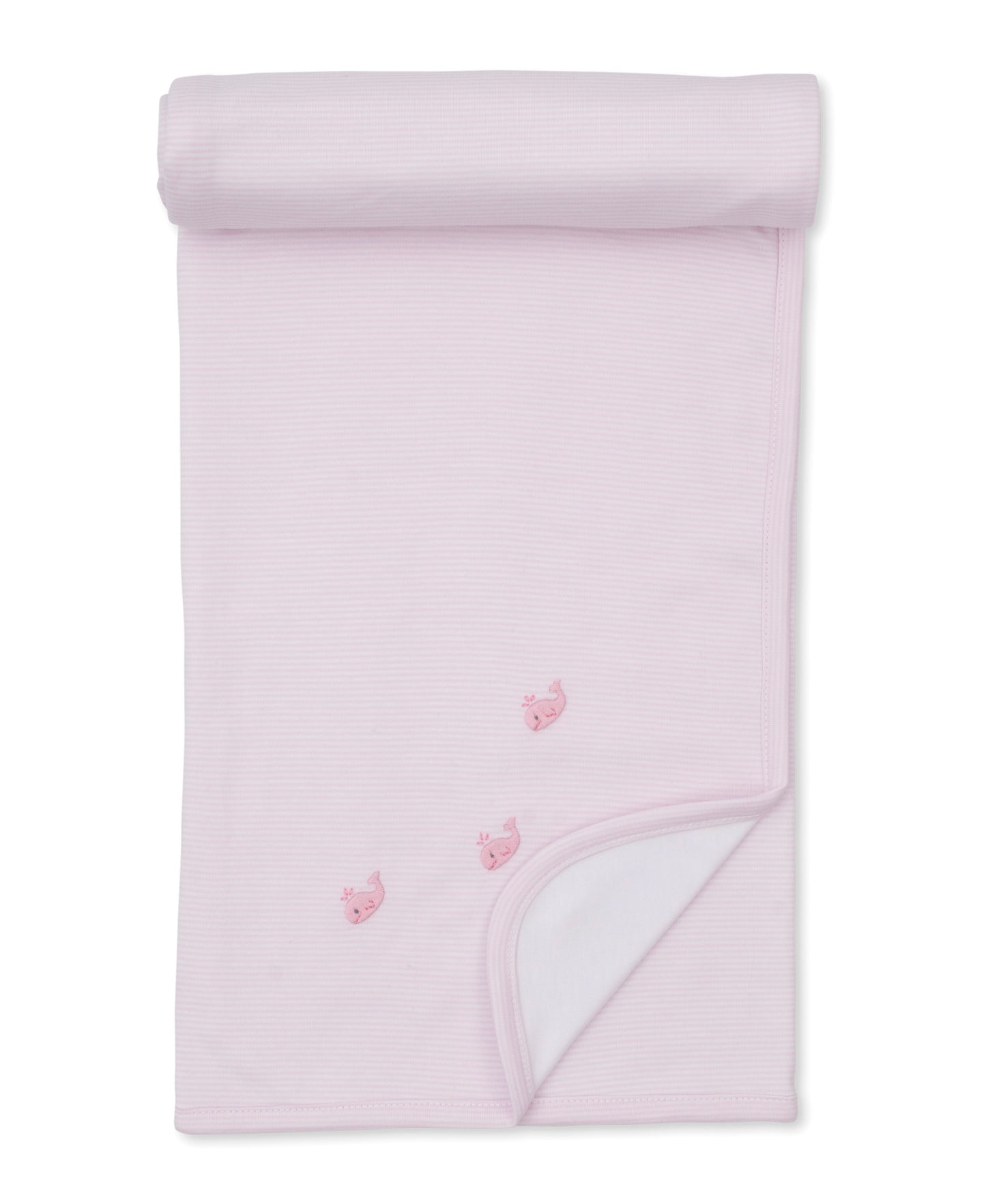 Pink Blanket w/ Hand Emb Str - SCE Crabs & Whales