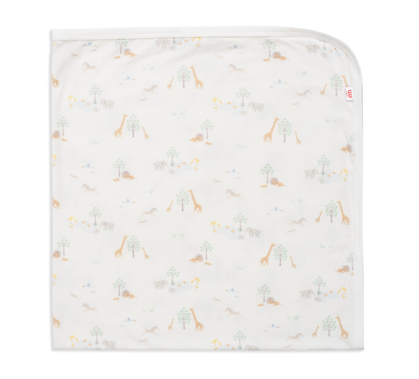 White Serene Safari Baby Blanket