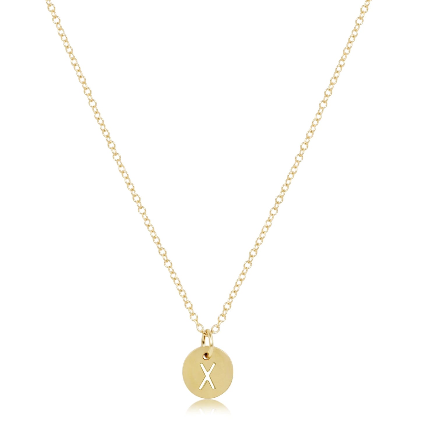 16" Necklace Respect Initial Disc - Gold **