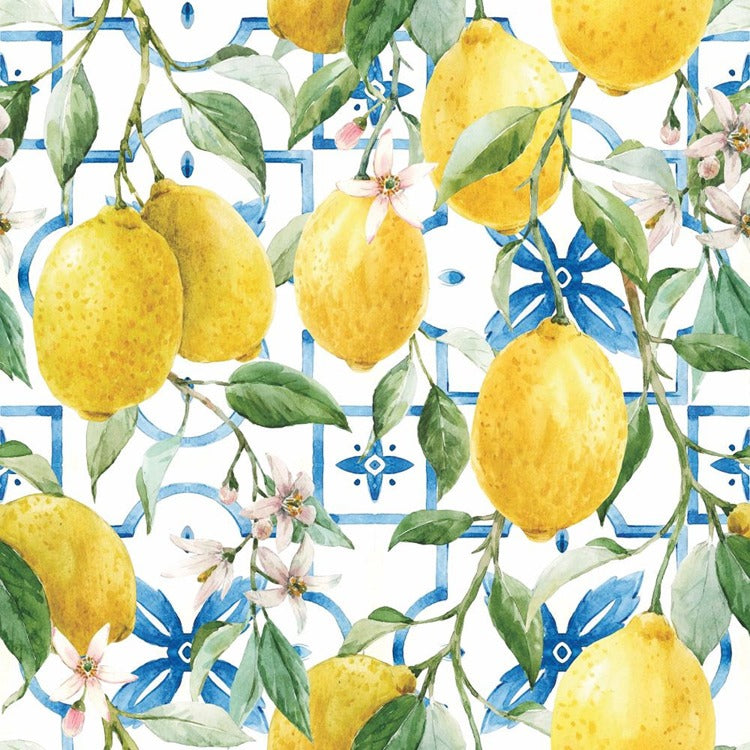Mediterranean Lemons Cocktail Napkin