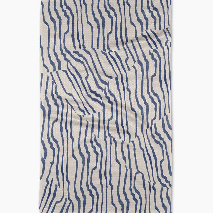 Stripe Funk Grounds Blue Tea Towel