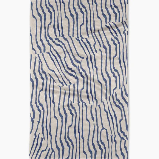 Stripe Funk Grounds Blue Tea Towel