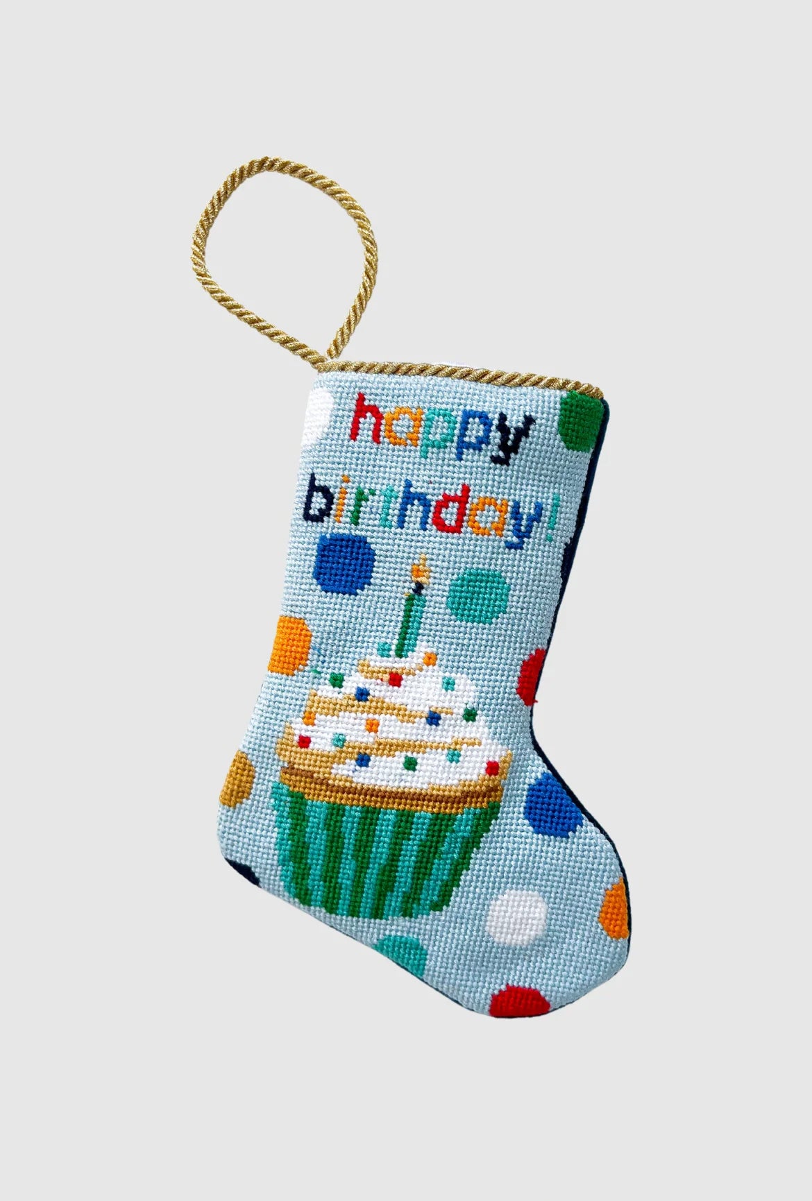 Blue Happy Birthday Bauble Stocking