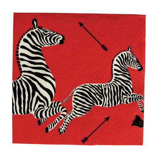 Red Zebras Napkin