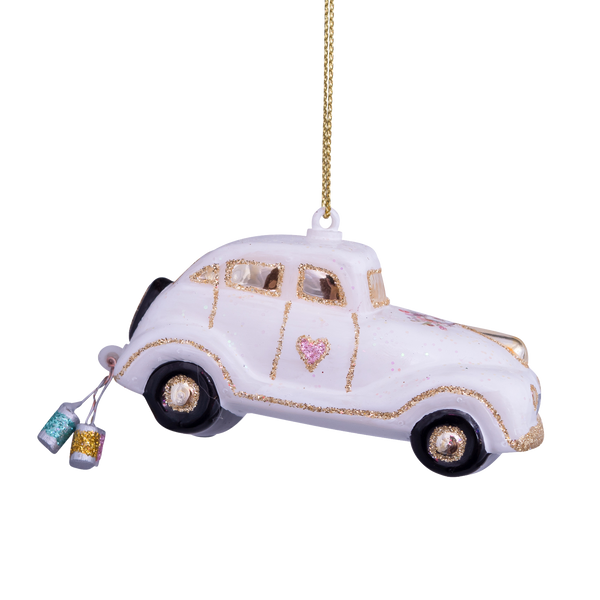 "Just Married" Car Glass Ornament