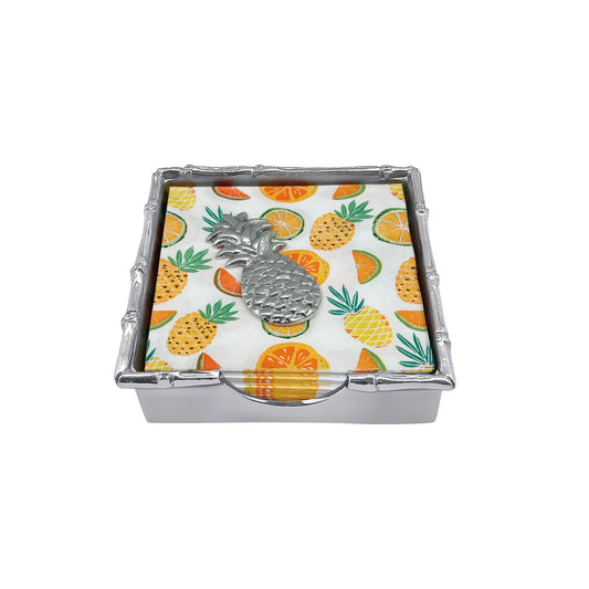 Tropical Pineapple Bamboo Napkin Box Set