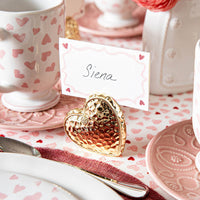 Berry & Thread Heart Place Card Holder Set/4 - Gold Band