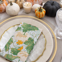 Heirloom Pumpkins Paper Guest Towel Napkins in Grey & White