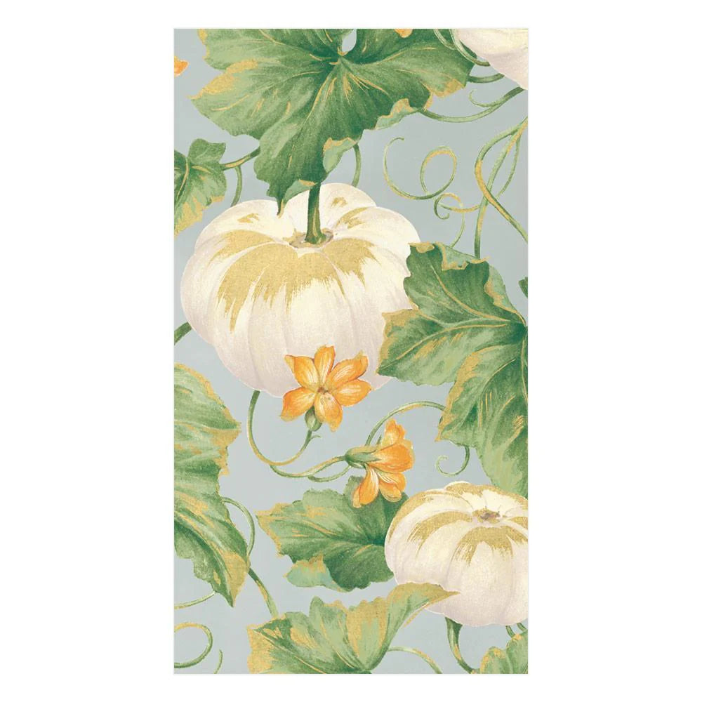 Heirloom Pumpkins Paper Guest Towel Napkins in Grey & White