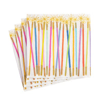 Candles White Multi Cocktail Napkin