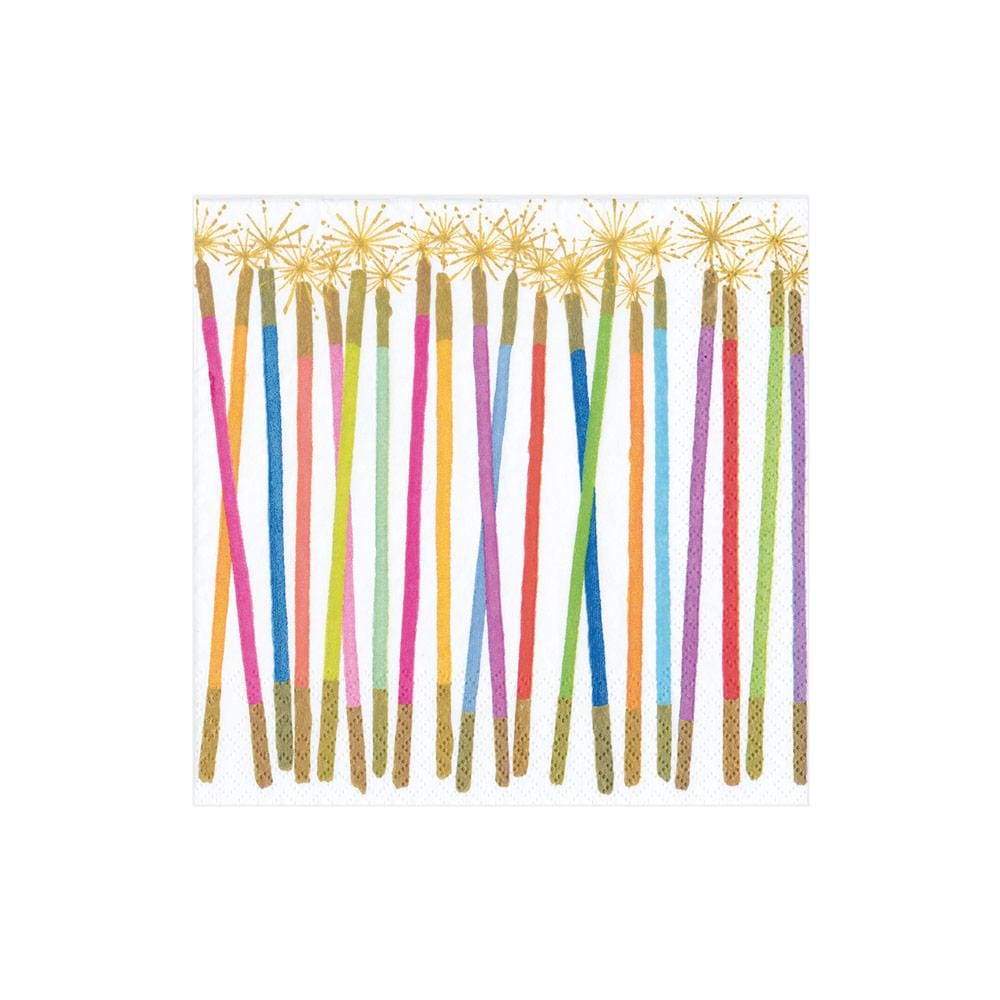 Candles White Multi Cocktail Napkin