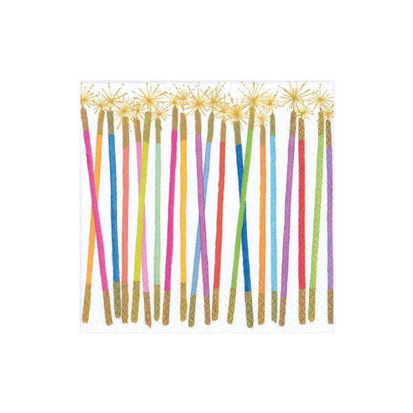Candles White Multi Cocktail Napkin