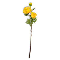 25" Yellow Real Touch Triple Bloom Ranunculus