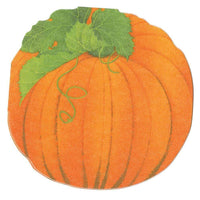 Caspari Pumpkin Die-Cut Paper Linen Napkin, Luncheon