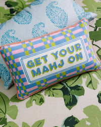 Get Your Mahj On Needlepoint Pillow