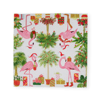 Christmas Flamingos Cocktail Napkin