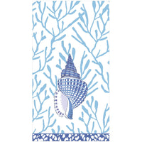 Caspari Shell Toile-Blue Napkin, Guest