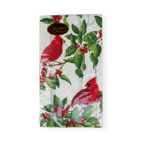 Holly And Songbirds White & Silver Guest Towel Napkins