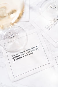 Snarky Quotes - White Cotton Cocktail Napkins