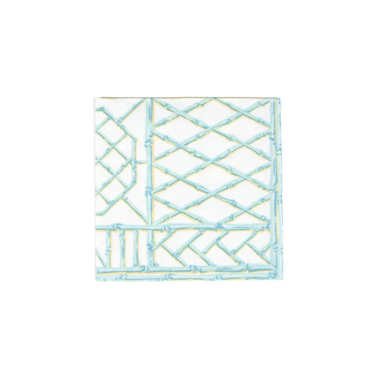Bamboo Screen Robin's Egg-Ppr Linen Napkin Airlaid Cocktail-15 In