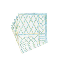 Bamboo Screen Robin's Egg-Ppr Linen Napkin Airlaid Cocktail-15 In