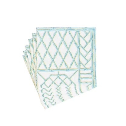 Bamboo Screen Robin's Egg-Ppr Linen Napkin Airlaid Cocktail-15 In