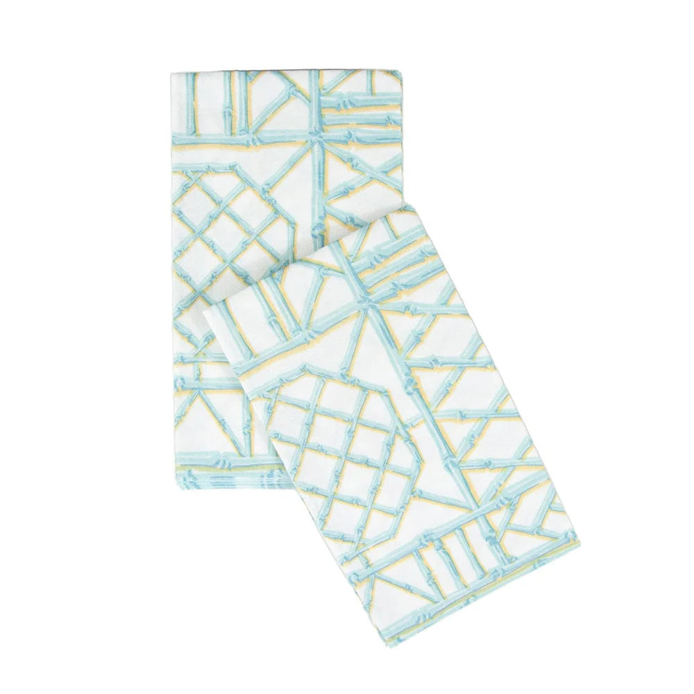 Bamboo Screen Robin's Egg-Ppr Linen Guest Towels Airlaid - 12 In