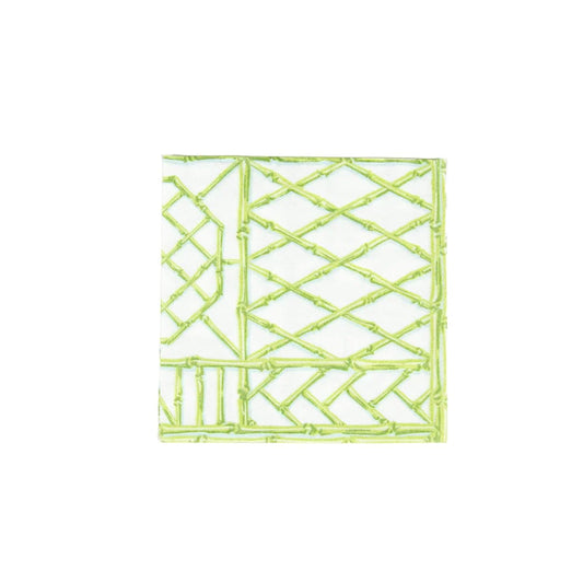 Bamboo Screen Moss Green-Ppr Linen Napkin Airlaid Cocktail-15 In