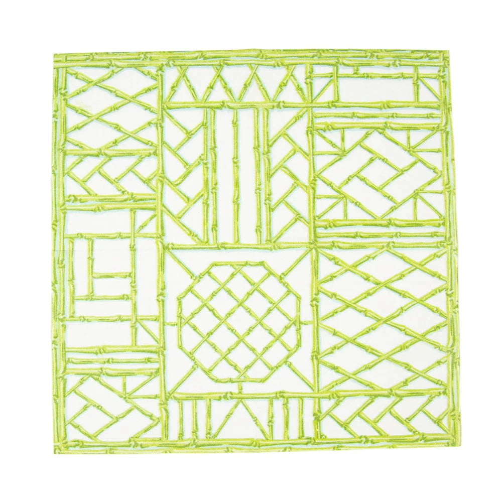 Bamboo Screen Moss Green-Ppr Linen Napkin Airlaid Cocktail-15 In